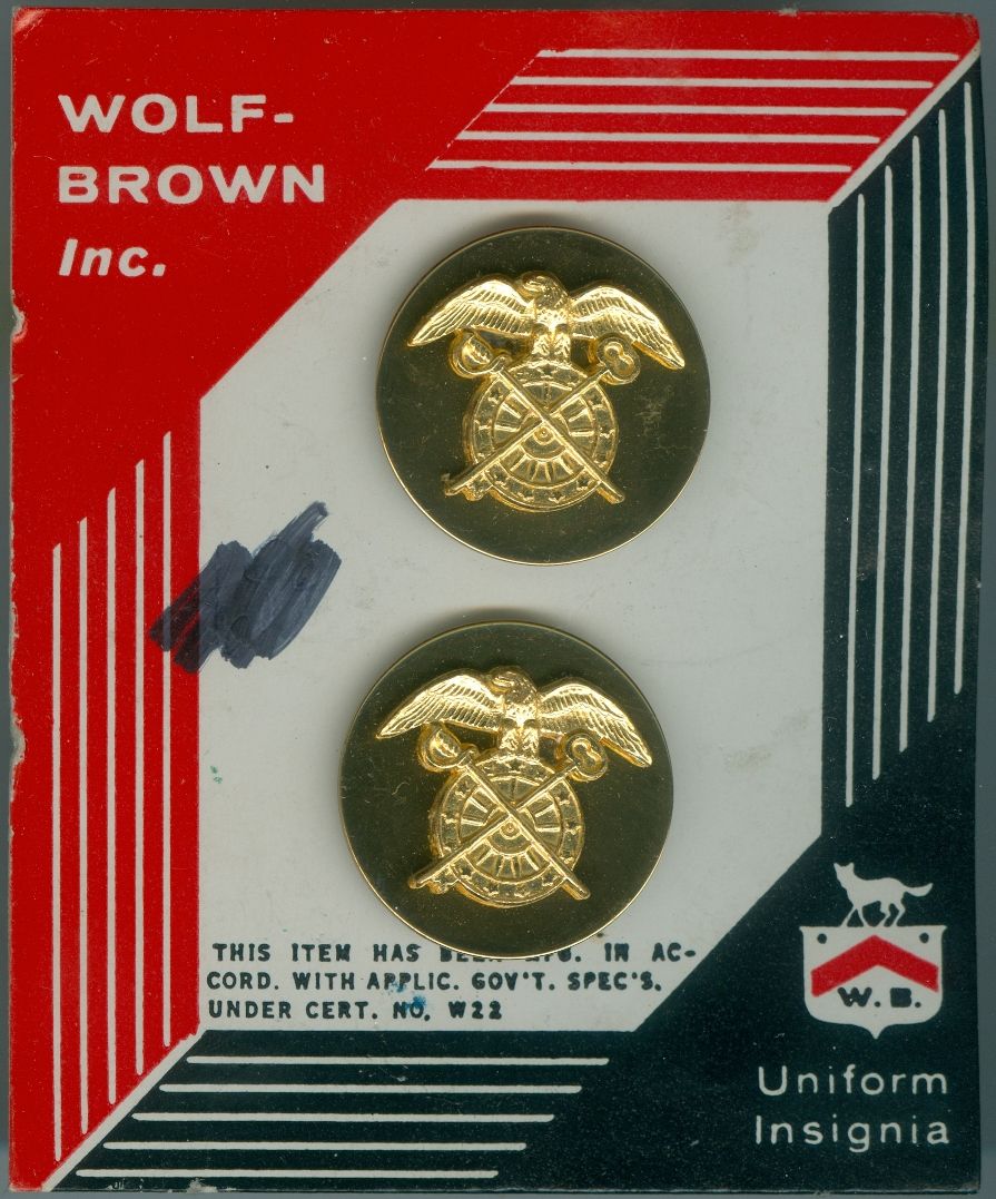 US Army Quartermaster Corps-2 piece-Flat-Gold Set (Wolfe-Brown)