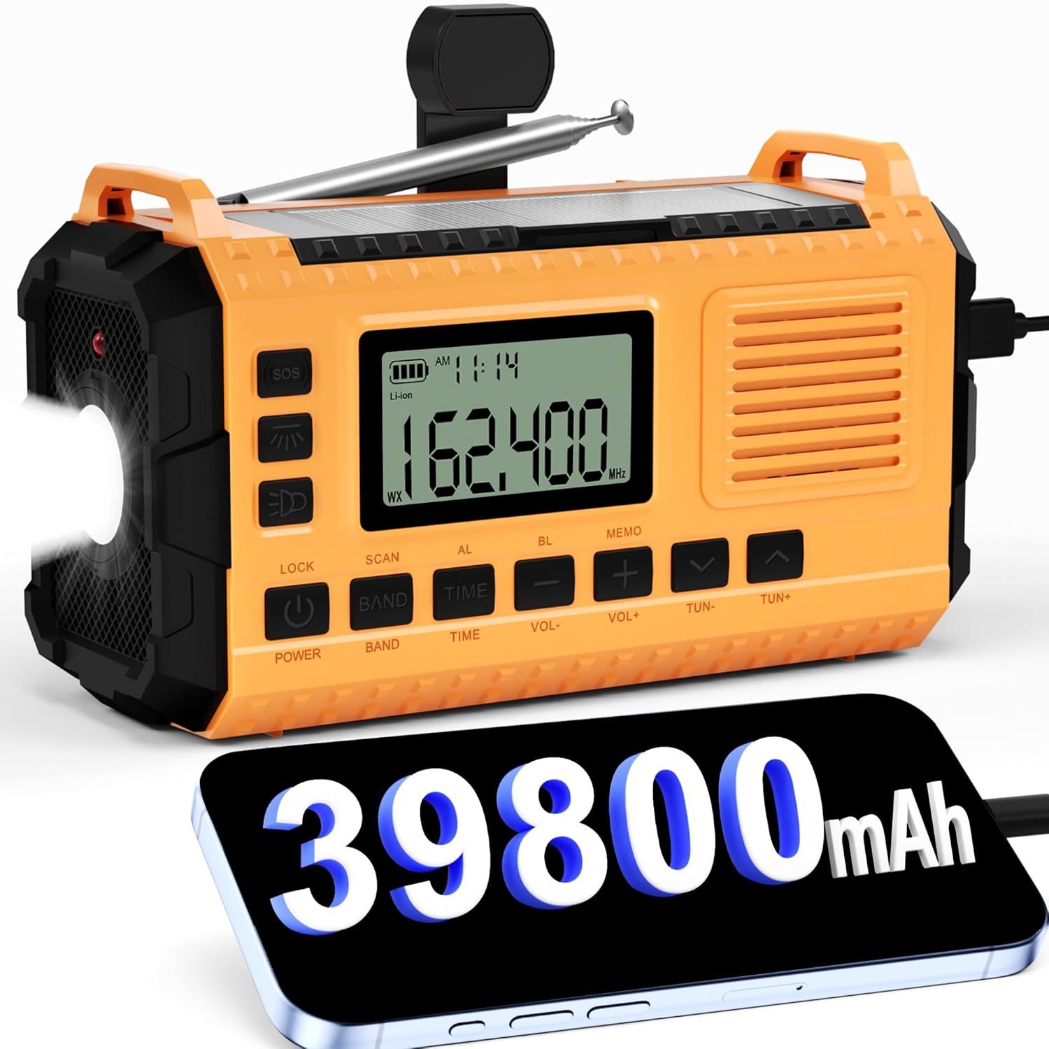 Rechargeable Emergency AM/FM/NOAA Hand Crank Radio