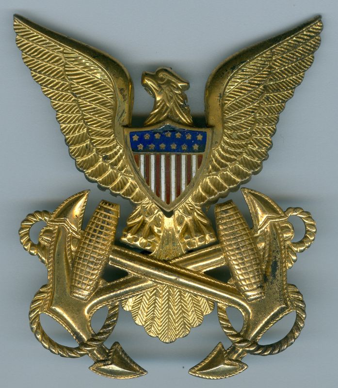 US Army Transportation Service Officer Hat Badge-WW2-Sterling-Gemsco