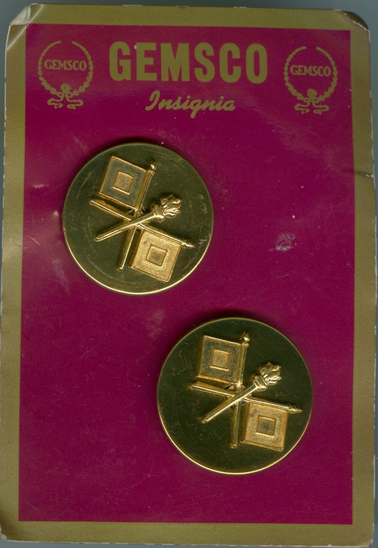 US Army Signal Corps-2 piece-Flat-Gold Set (Gemsco)