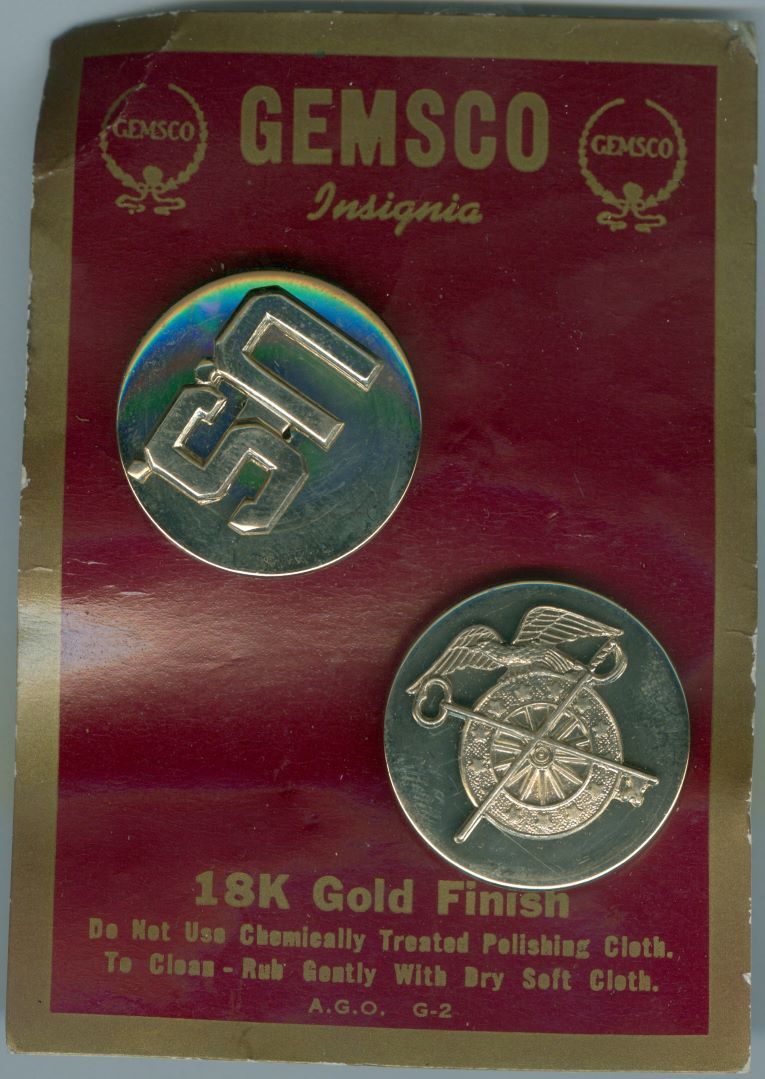 US Army Quartermaster Corps-2 piece-Flat-Silver Set (Gemsco)
