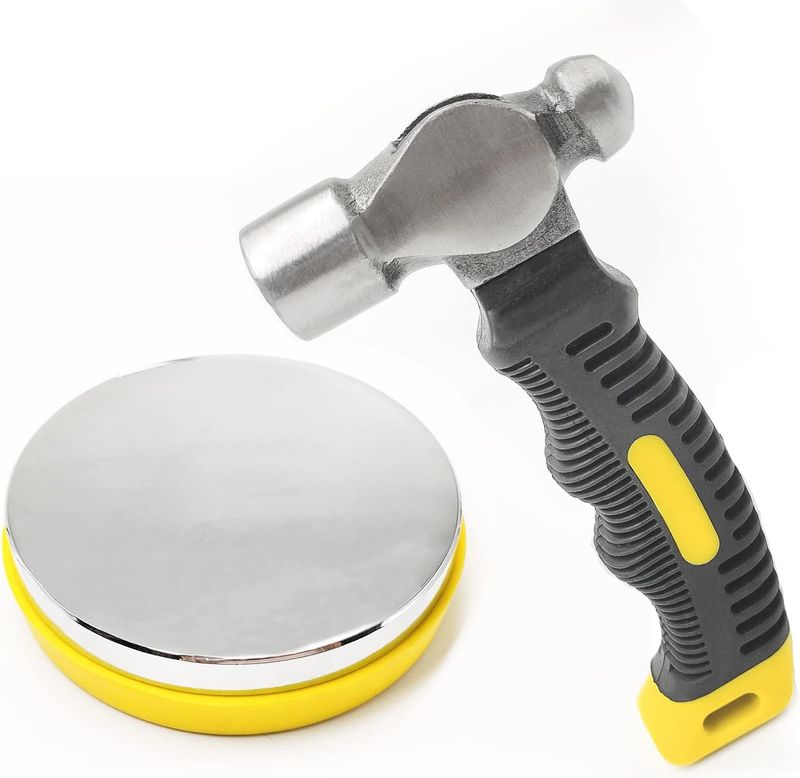 Philkn Steel Bench Block and Metal Stamping Hammer Kit with Tags