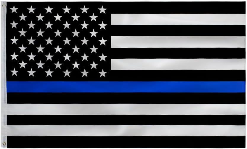 Thin Blue Line Polyester Flag-3&#39;x5&#39;