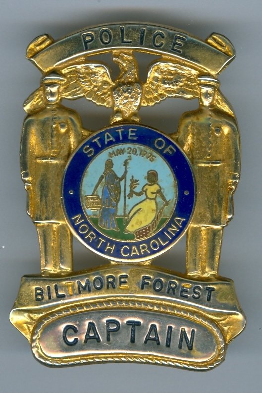 ​Biltmore Forest, NC Police Hat Badge, Captain, 1960&#39;s, (Obsolete)