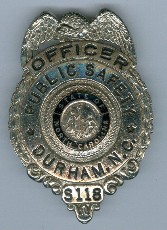 ​Durham, NC Public Safety Badge Set, #S118, 1970&#39;s, (Obsolete)