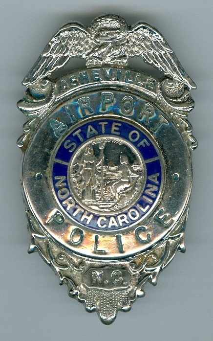 Asheville, NC Airport Police Badge, 1960&#39;s (Obsolete)