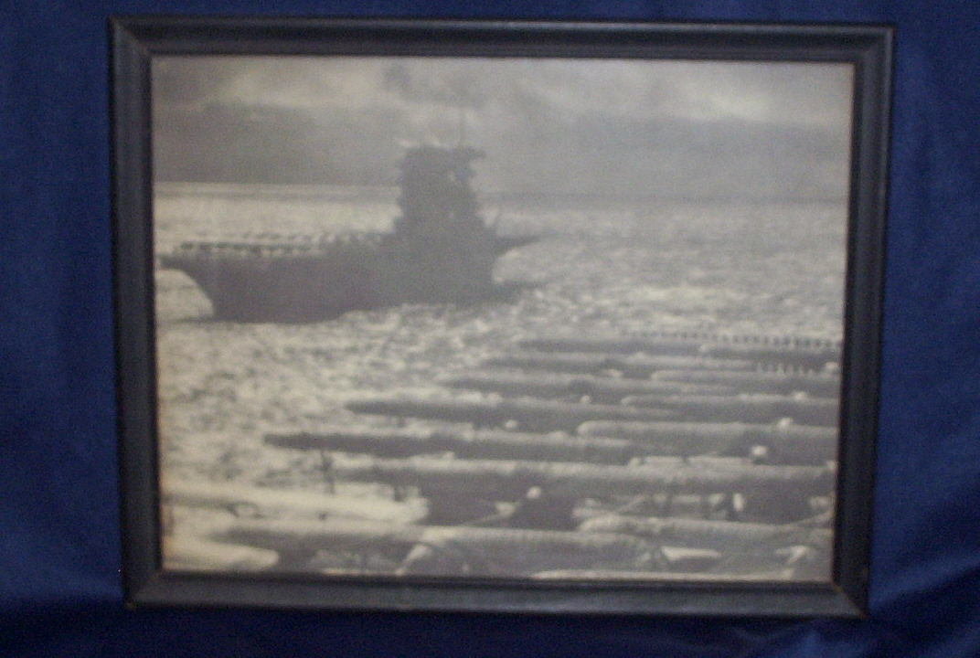Aircraft Carrier at Sea Framed Picture