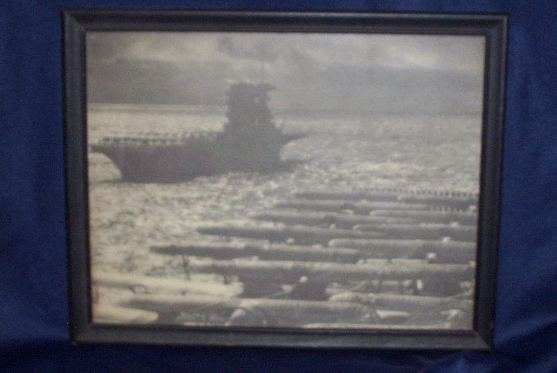 Aircraft Carrier at Sea Framed Picture