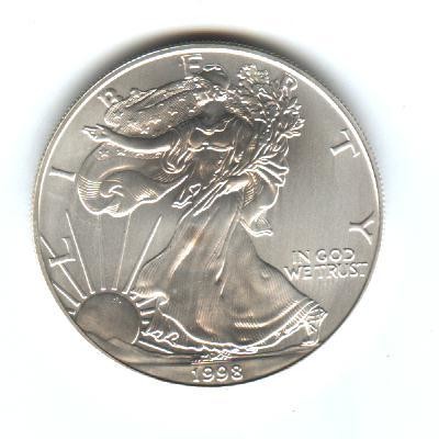 Liberty $1 Silver Coin - 1 oz., 1998, MS-67
