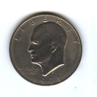 US Eisenhower Dollar, 1971-D, VG