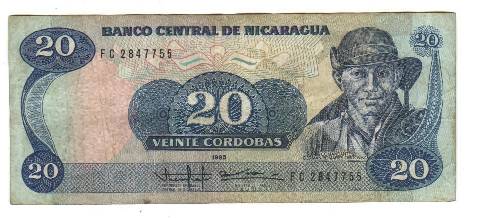 Nicaragua 20 Cordobas, 1985, G