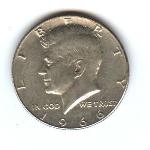 US Kennedy Half Dollar, 1966, VF