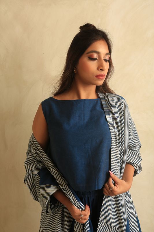 Indigo Drift co-ord set (Crop Top)