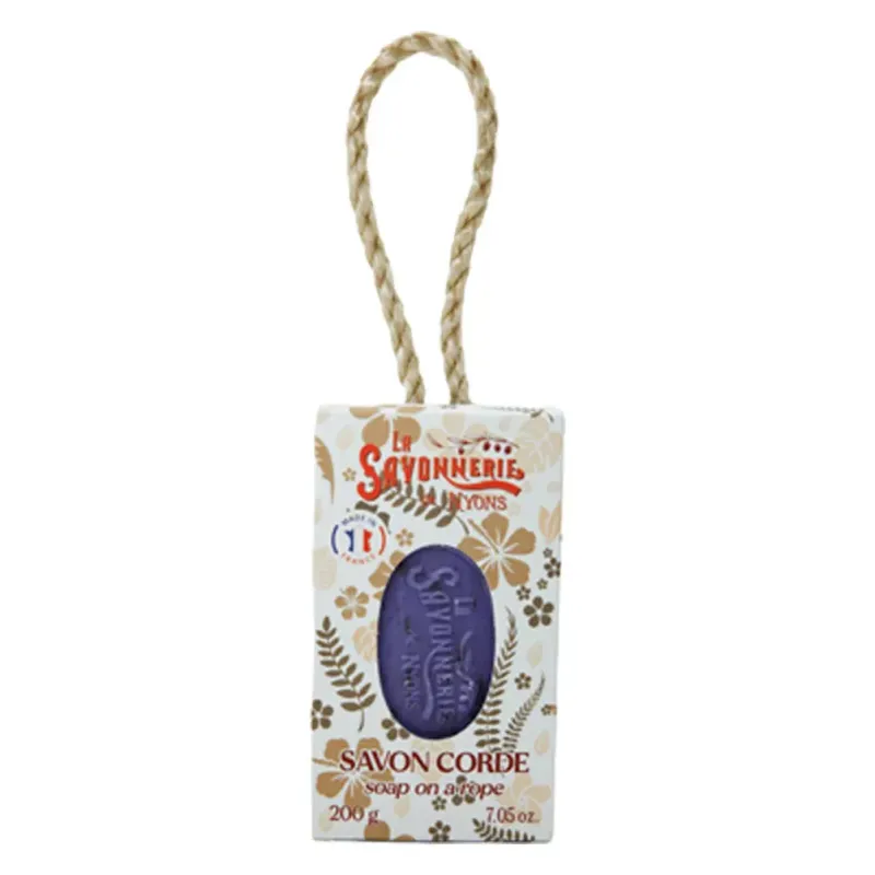 Savon exfoliant sur corde au Fleurs de Lavandin