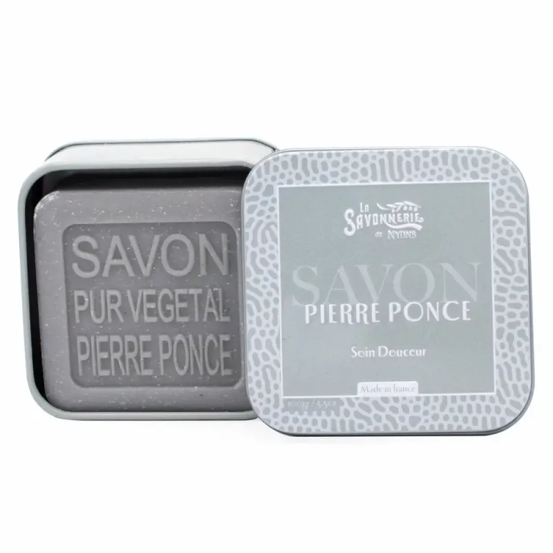 Savon Pierre ponce dans boîte en métal