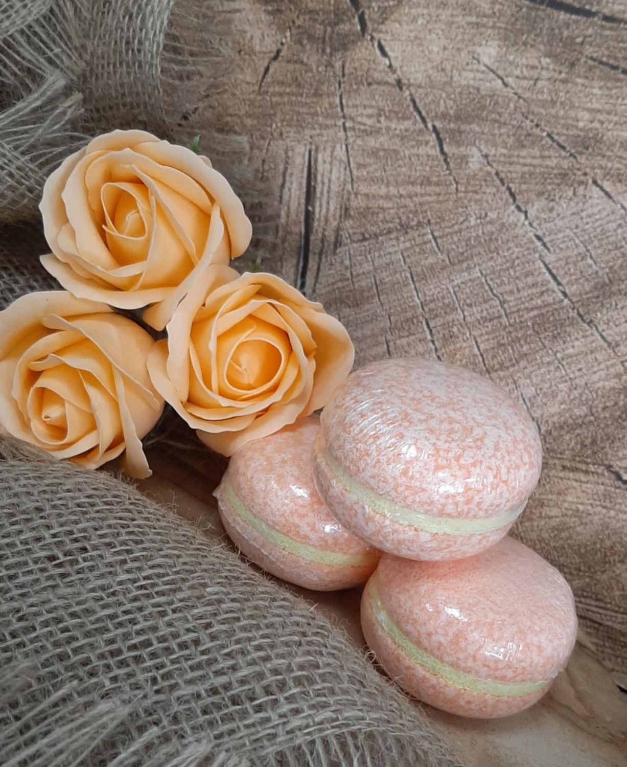 Macaron de bain à la pêche