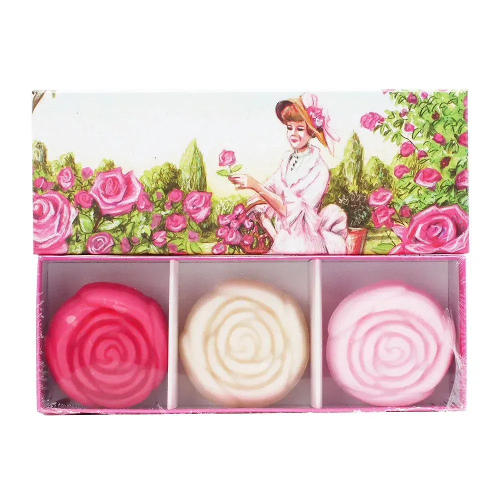 Coffret de 3 savon en forme de rose
