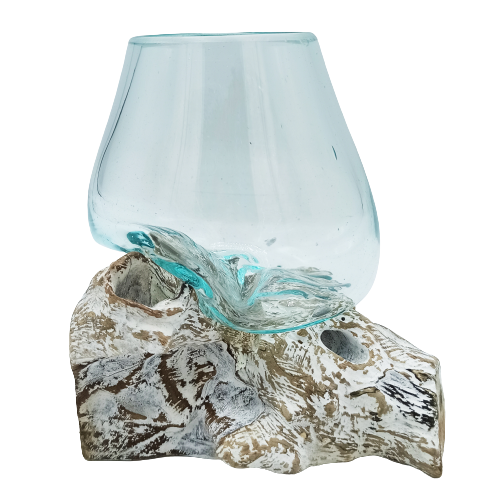 Verre sur bois blanchi - Petit bol