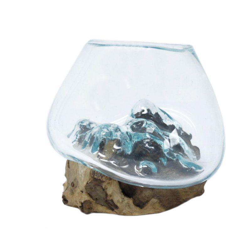 Vase en verre soufflé sur racine -Petit