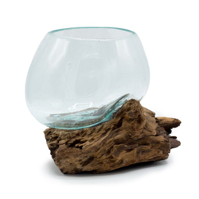Vase en verre soufflé sur racine - MOYEN