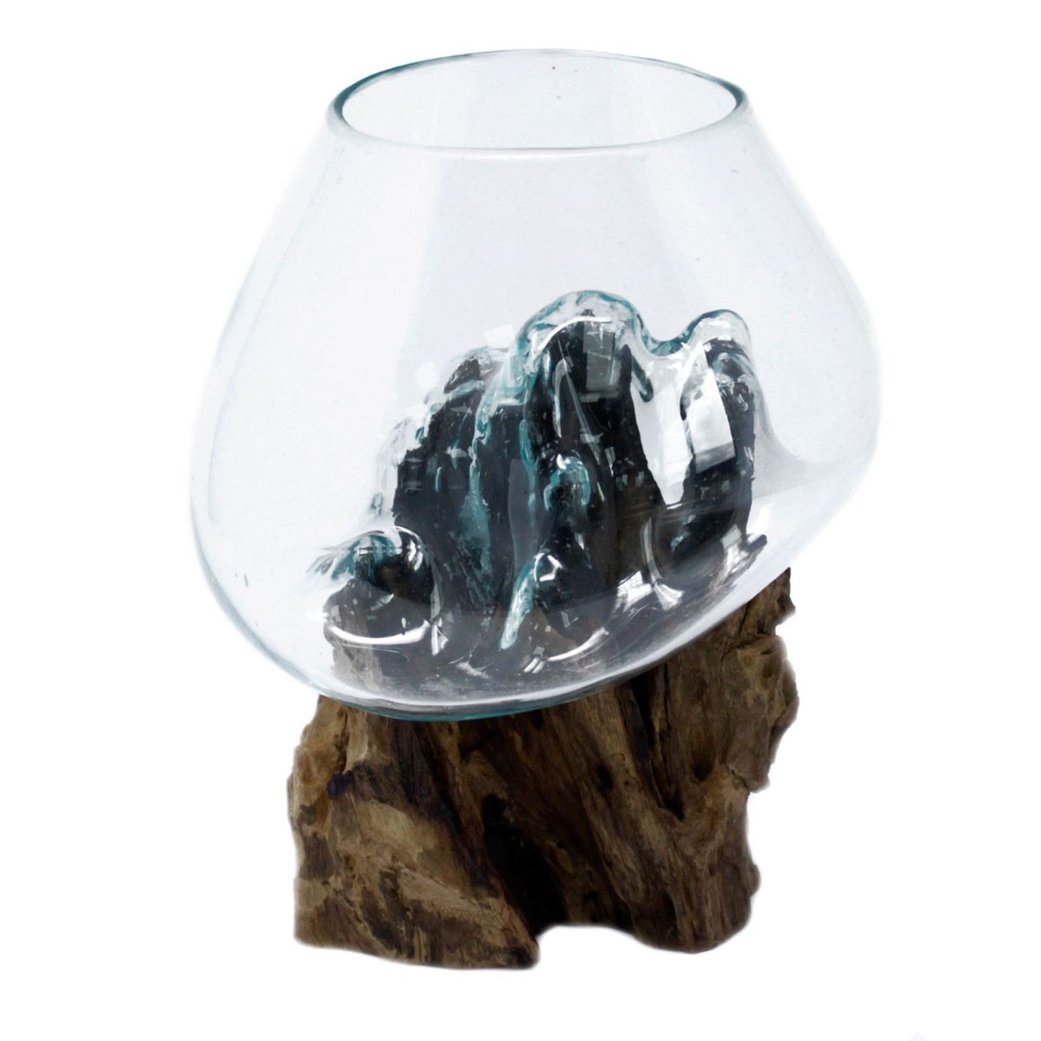 Vase en verre soufflé sur racine -LARGE