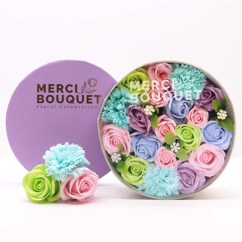 Boîte ronde - Naissance bébé - BLEU