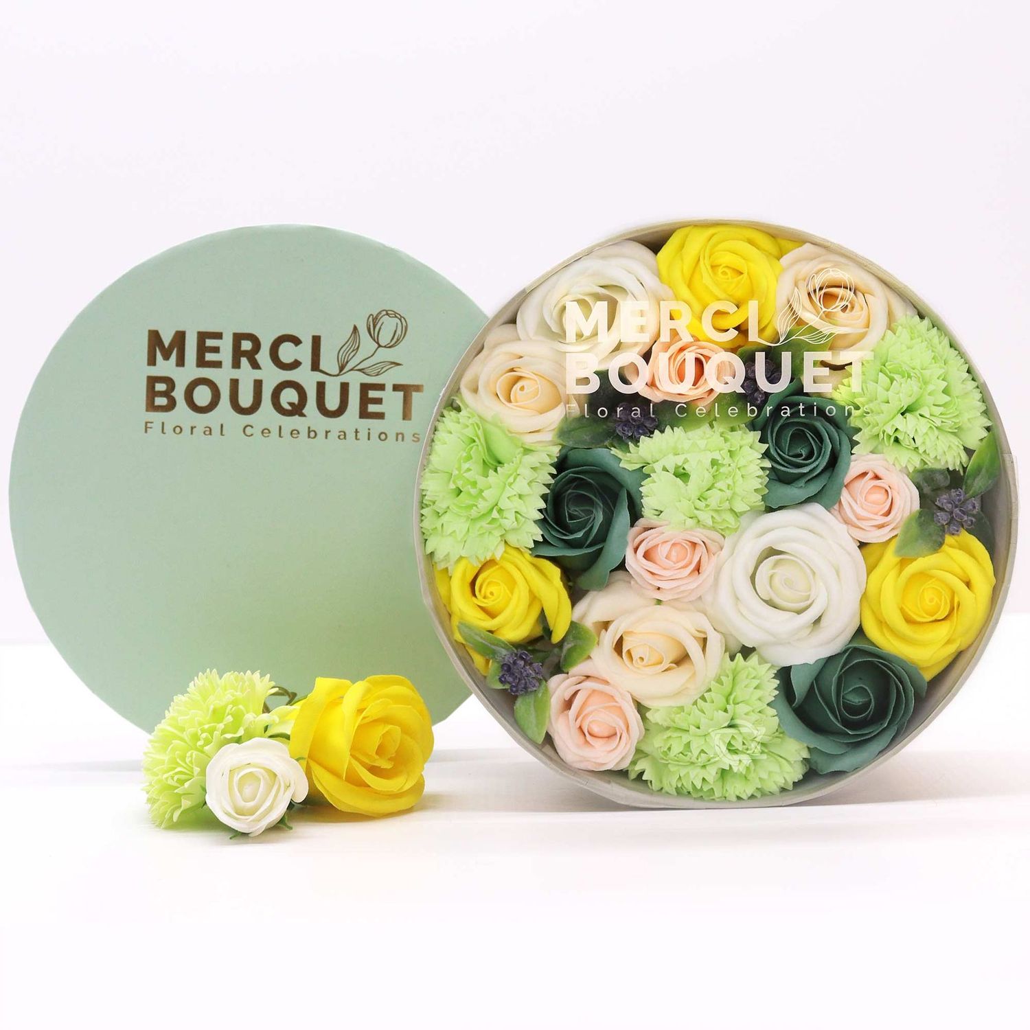 Boîte Ronde - Célébration Printanière - JAUNE ET VERT