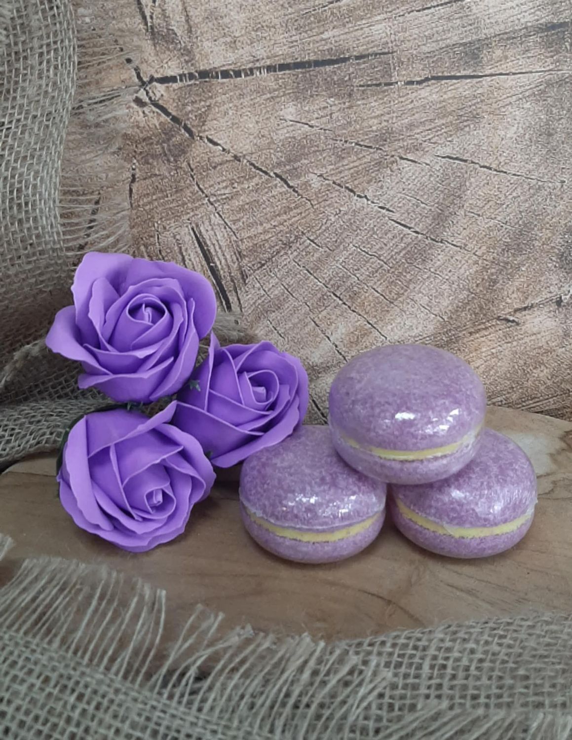 Macaron de bain - Fruit de la passion Macaron de bain - Fruit de la passion