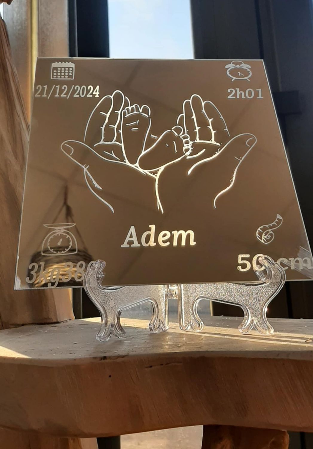 miroir personnalisable - thème naissance