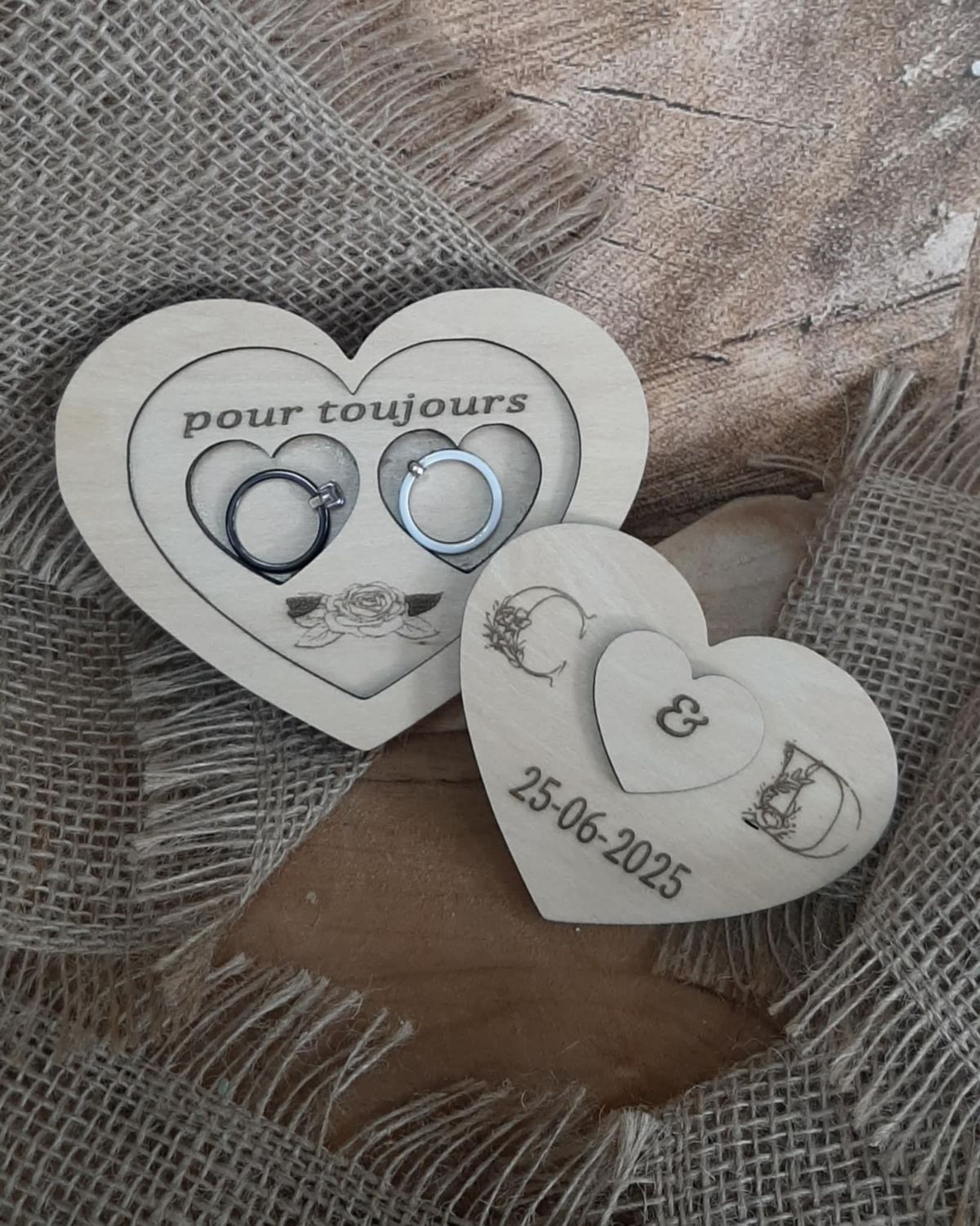 Boîte pour alliance personnalisable