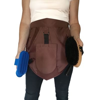 model ERB BIS. Fartuch stajenny, kieszeń zbiorcza, 2 kieszonki, rękawica, rozmiar L/XL, kolor brązowy jasny