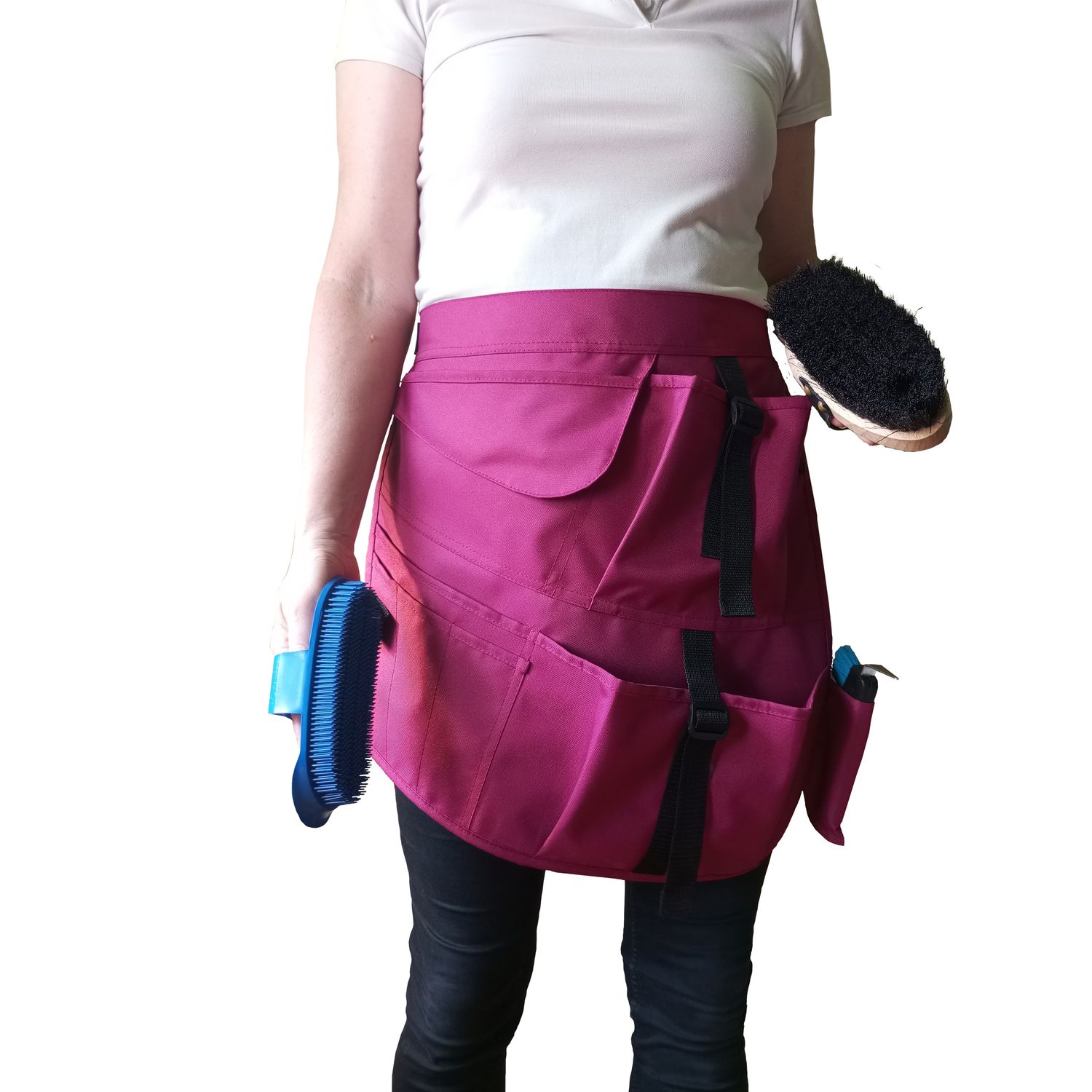 model KONTAKT FLOW. Fartuch stajenny, 9 kieszeni, rozmiar L/XL, kolor fuksja