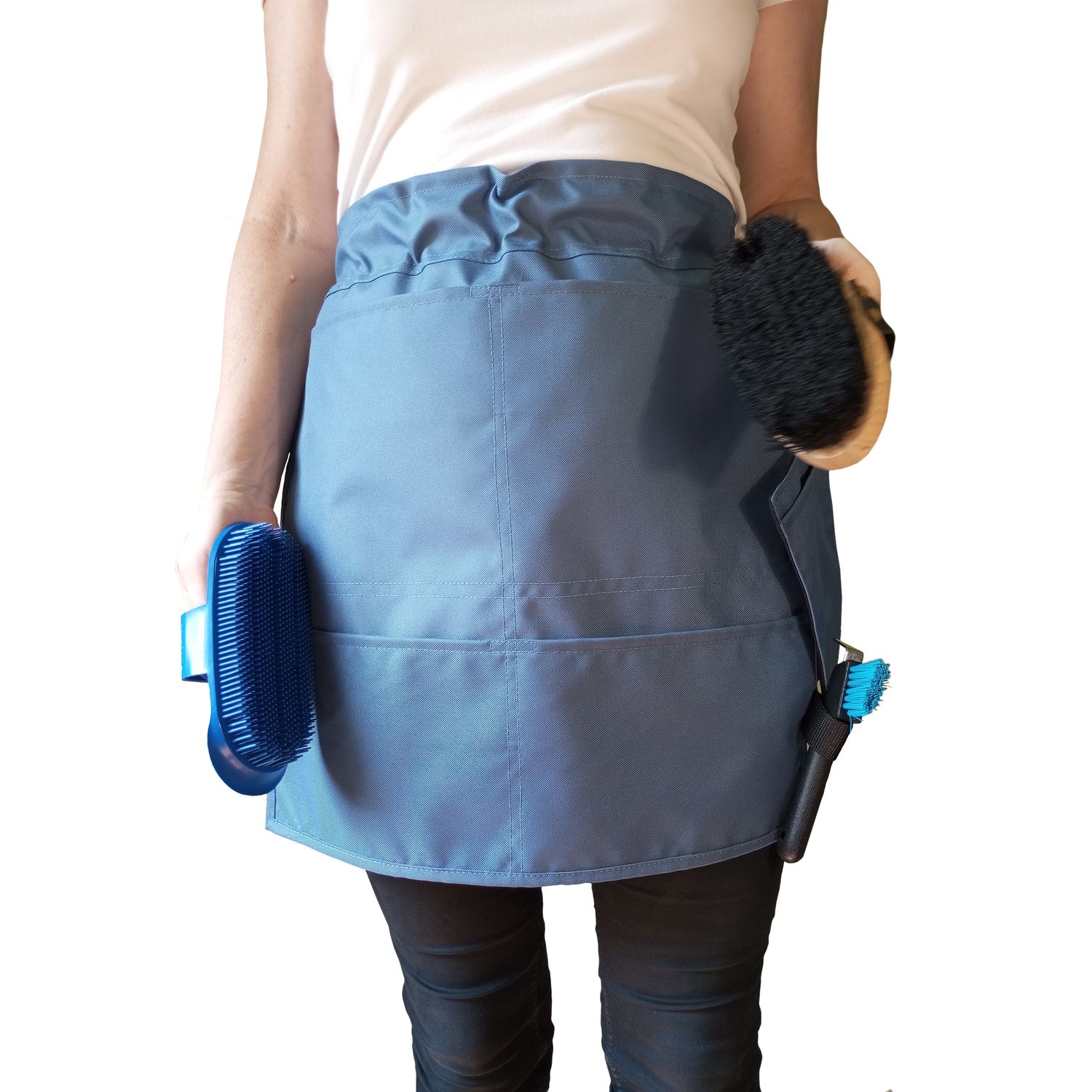 model PROST. Fartuch stajenny, 4 kieszenie, rękawica, kolor niebieski, rozmiar S/M