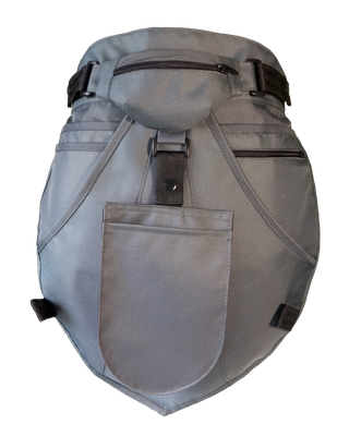 model ERB BASIC. Fartuch stajenny, kieszeń zbiorcza, 4 kieszonki, mini saszetka, rękawica, rozmiar L/XL, kolor szary