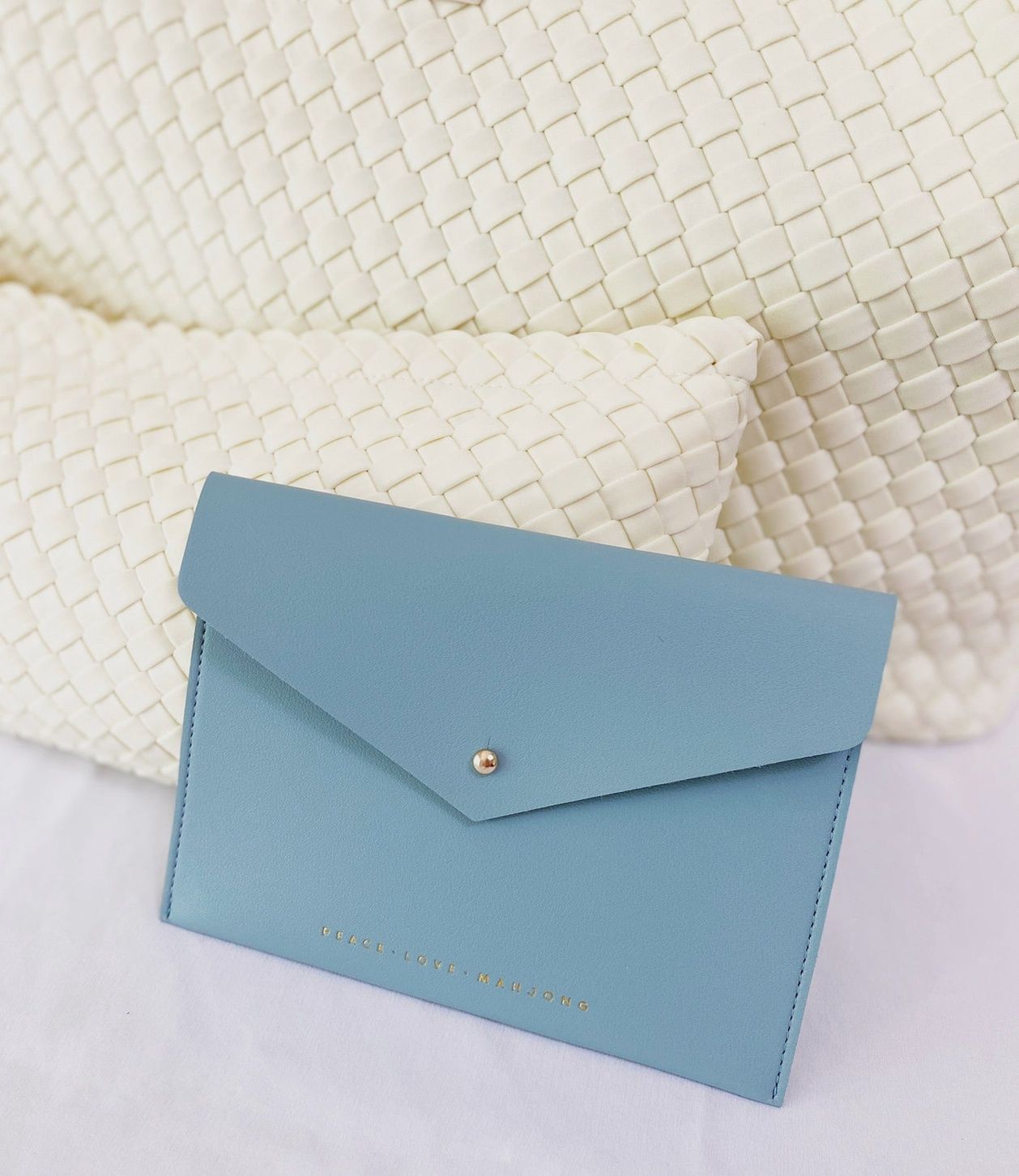 Mahjong Card Clutch, Color: Serentity Blue - Large Size