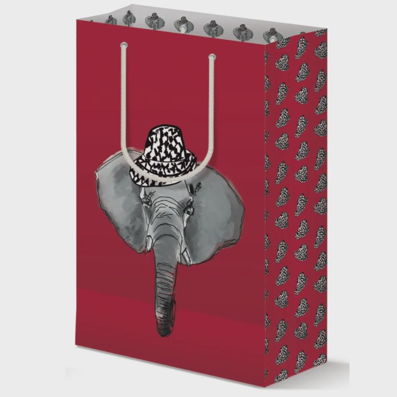 Elephant Houndstooth Hat Gift Bag