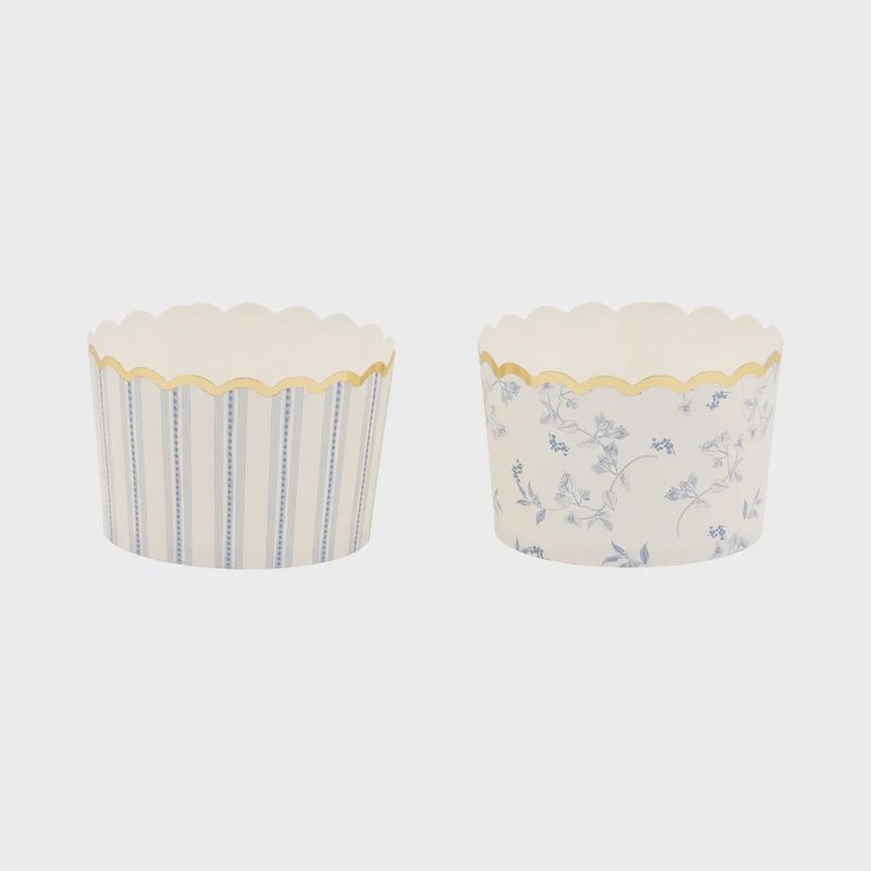 Jumbo Foiled Pembroke Floral Stripe Baking Cup