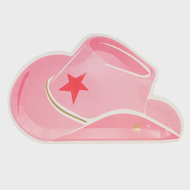 Pink Hat Shaped Paper Plate