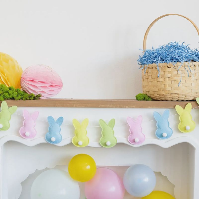 Puffy Felt Pastel Easer Bunny Banner