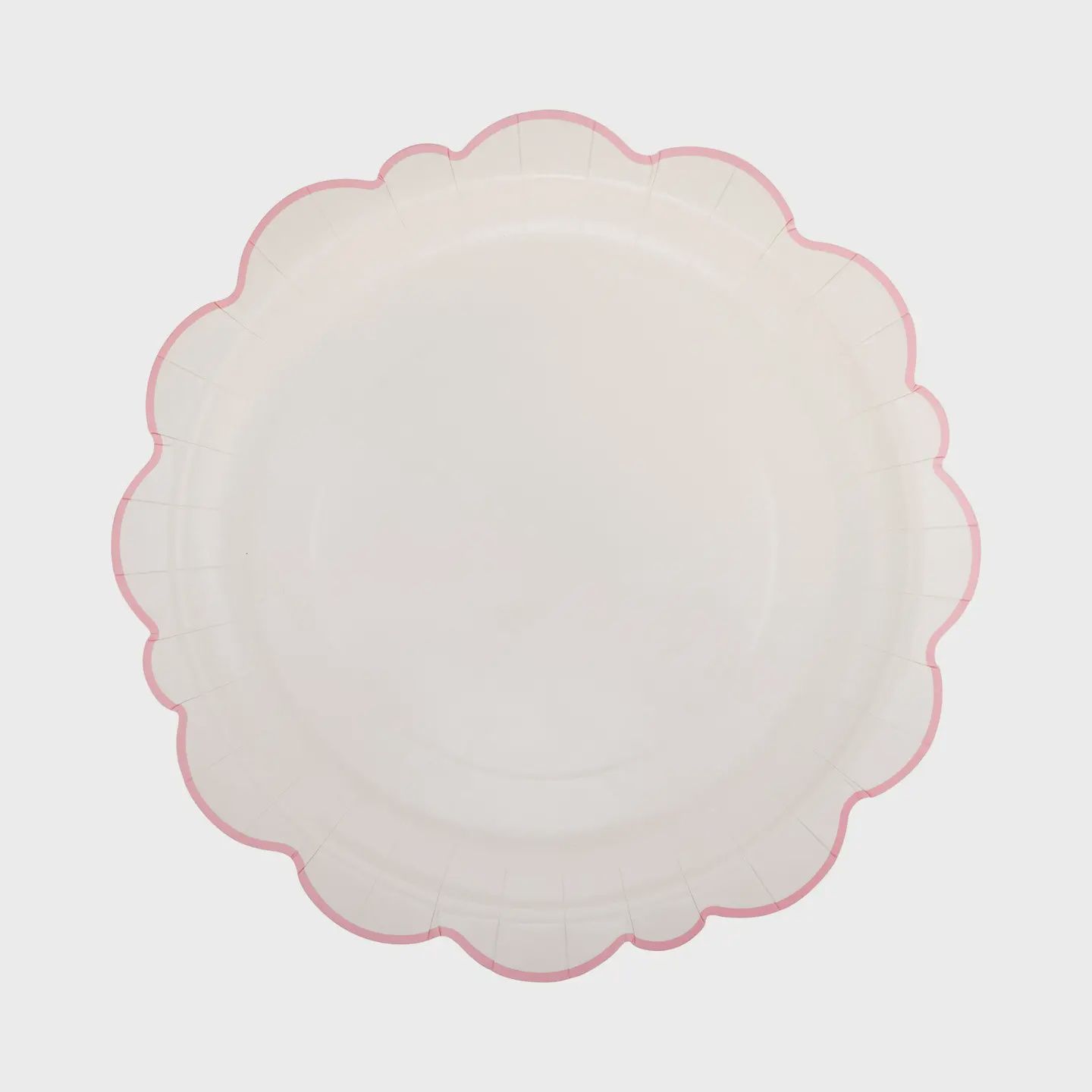 Pembroke Pink Edge Scallop 12&quot; Plates