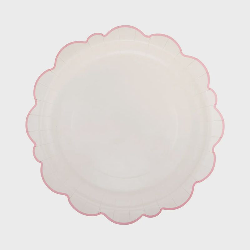 Pembroke Pink Edge Scallop 12&quot; Plates