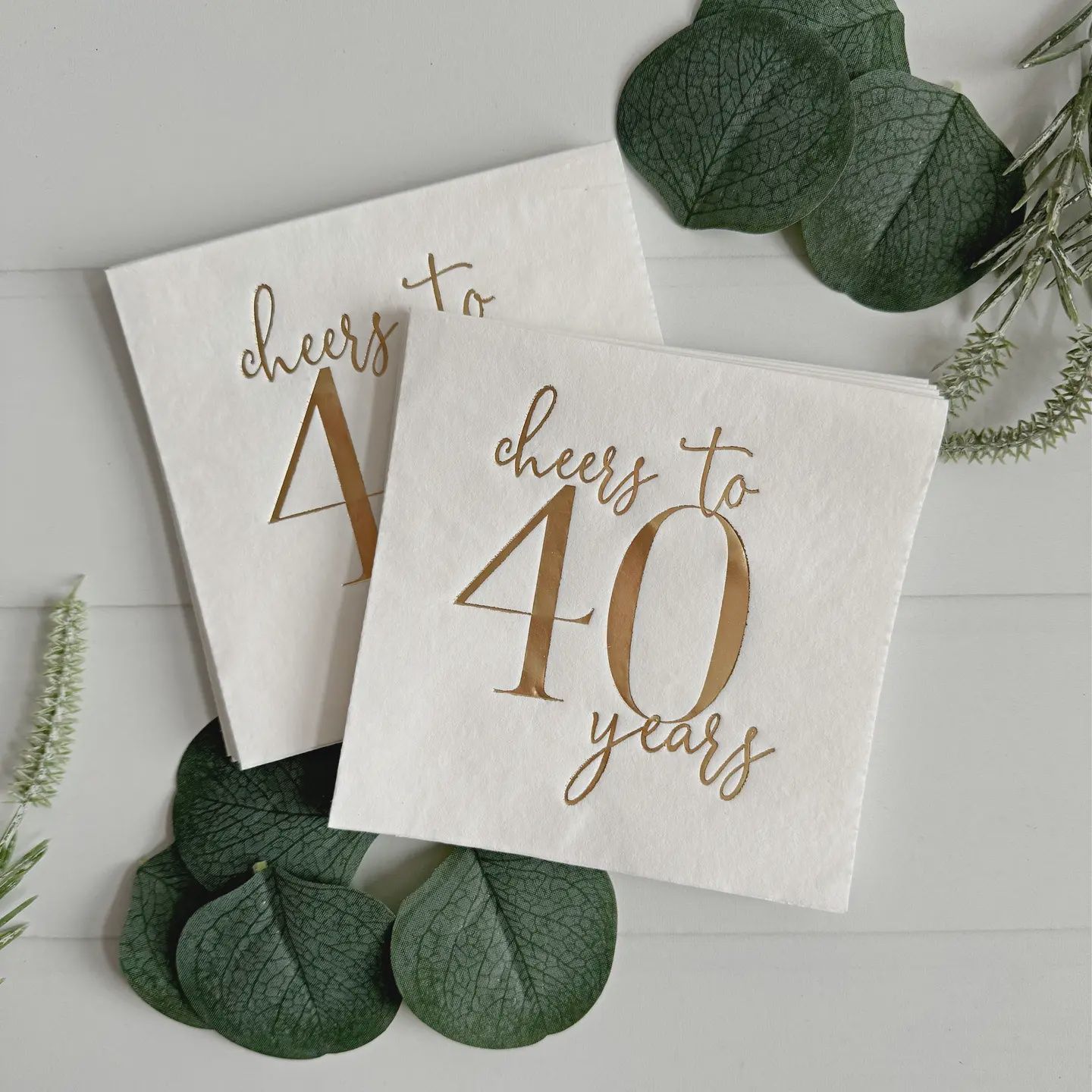 Cheers to 40 Years Gold Napkins