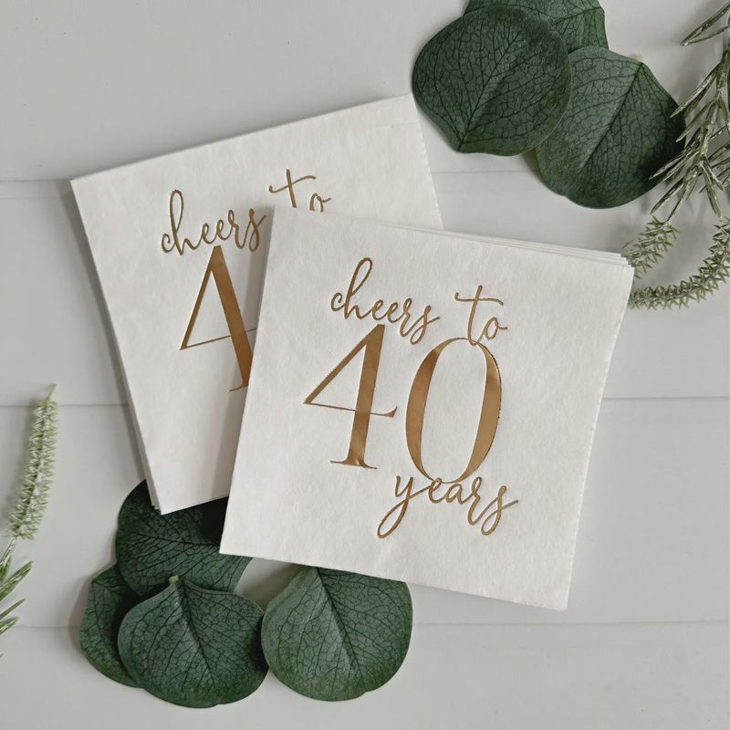 Cheers to 40 Years Gold Napkins