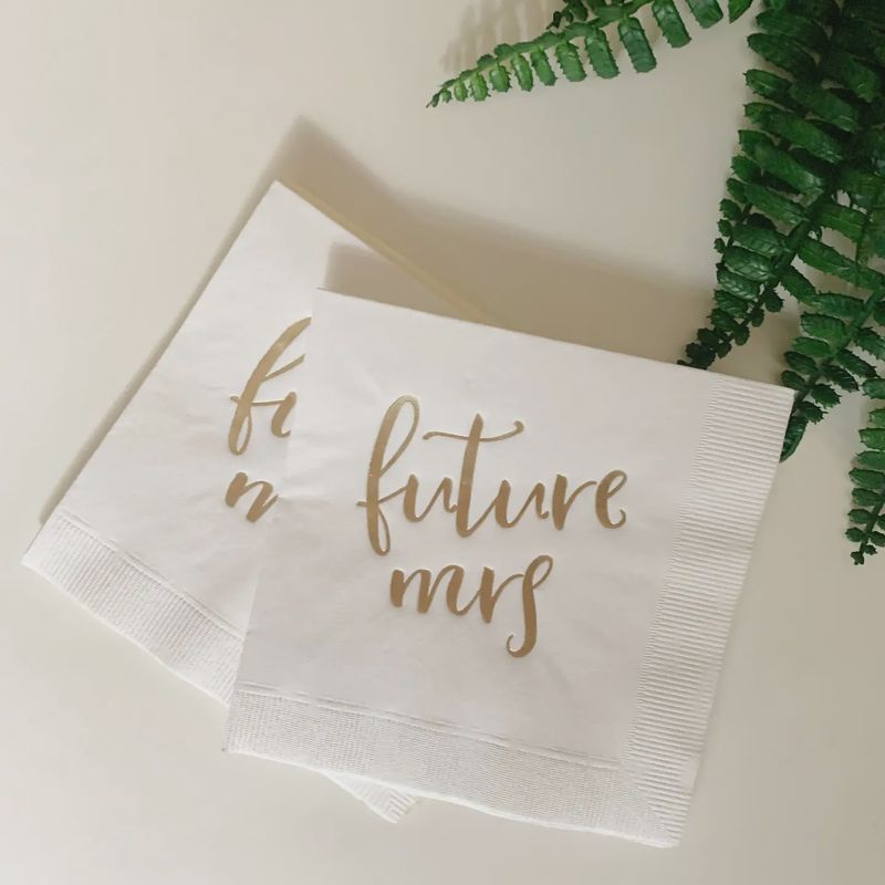 Future Mrs. Gold Cocktail Napkins