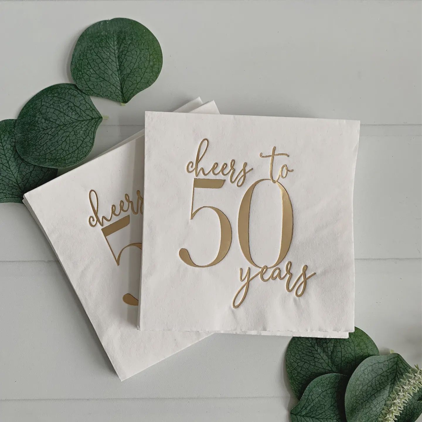 Cheers to 50 Years Gold Napkins
