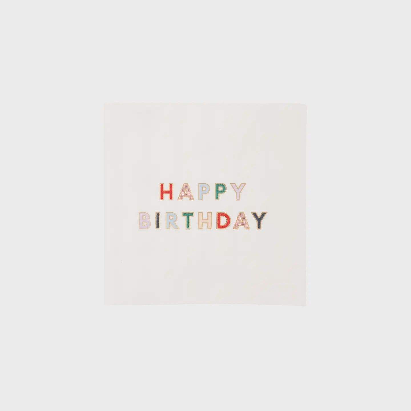 HAPPY BIRTHDAY COCKTAIL NAPKINS, Color: BLANC WHITE