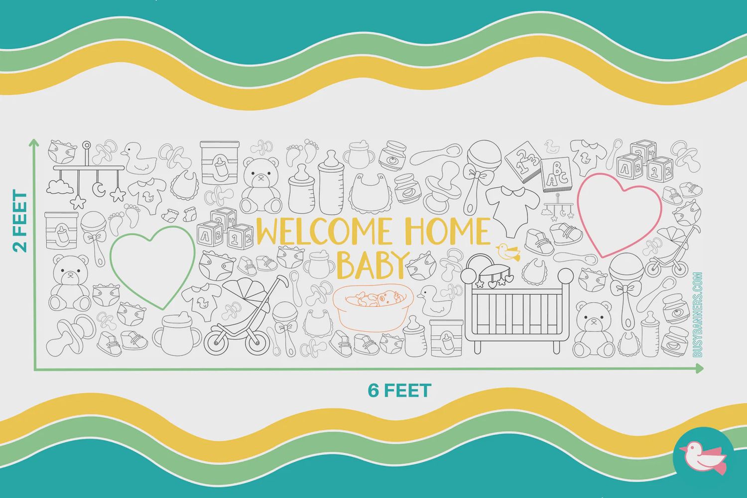 Welcome Home Baby Coloring Banner