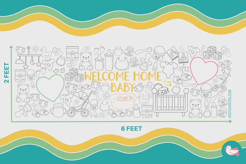 Welcome Home Baby Coloring Banner