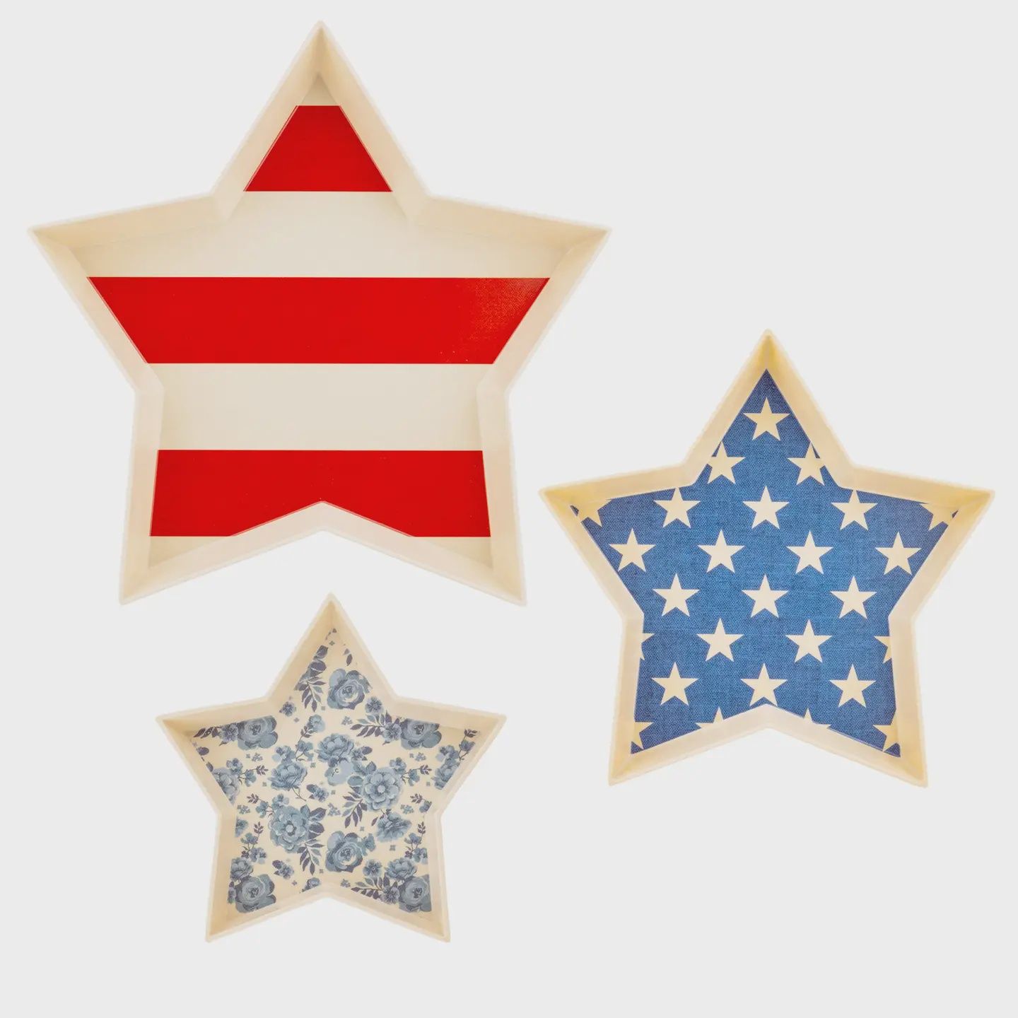 Hamptons Star Shaped Bamboo Reusable Tray Set
