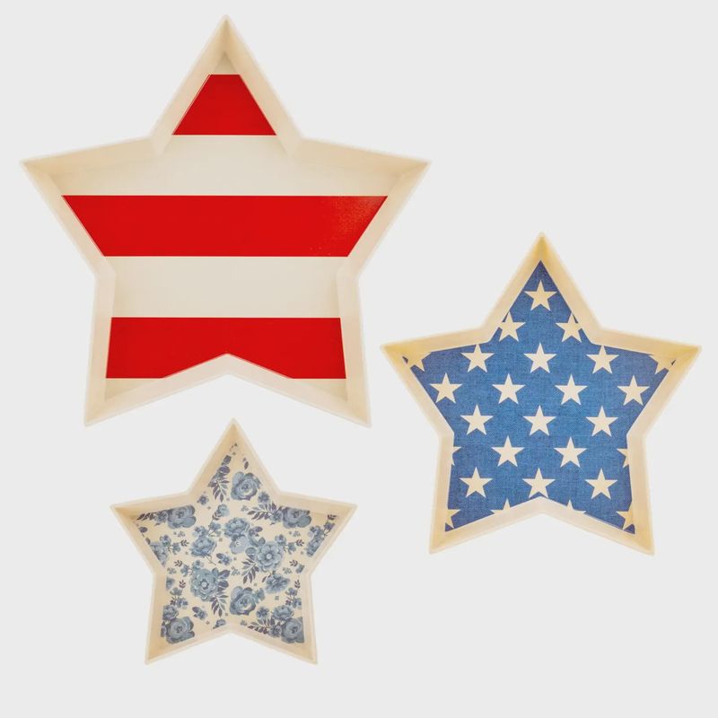 Hamptons Star Shaped Bamboo Reusable Tray Set